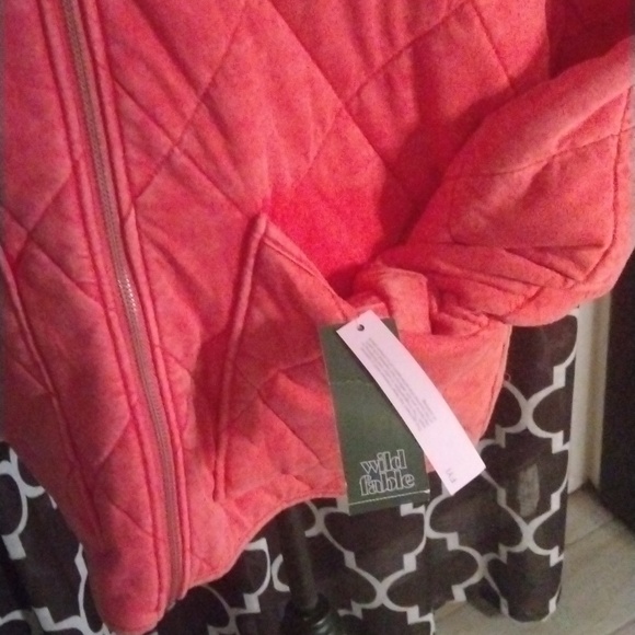Wild Fable Hooded Diamond Quilted Jacket Coat Faded Coral unisex nwt size M - Picture 8 of 9